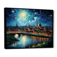thumbnail image 2 of Designart "Starry Night in Paris A Masterpiece III" Architecture Floater Framed Wall Art Print, 2 of 7
