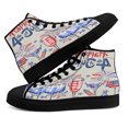 thumbnail image 4 of 4th Of July Red White And Blue Wine Patriotic High Top Canvas Shoes Sneakers Black Size 5, 4 of 7