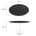 thumbnail image 5 of Modway Lippa 60" Oval Artificial Marble Dining Table in White Black, 5 of 6