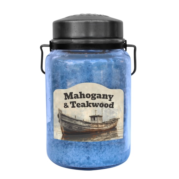 McCall’s Candles | Mahogany & Teakwood | 26 oz Scented Candle | USA-Poured | Vintage Rustic Jar | Soft Timber, Herbs & Floral Blend