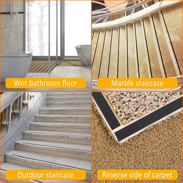 Cinta adhesiva antideslizante, cinta antideslizante para escaleras de 10M * 2,5 CM adopta un dise?o autoadhesivo, cinta antideslizante de PVC ZefeiWu 8390615874199