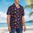 thumbnail image 3 of Balery Halloween Camisas hawaianas de manga corta para hombre, camisas playeras de corte holgado, camisas de vacaciones con botones,3X-Large, 3 of 7