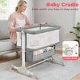thumbnail image 6 of Vomeast Baby Bassinet Bedside Sleeper with Wheels, Adjustable Height, Dual-Lock, Storage Bag for Newborns Infants, Gray, 6 of 15