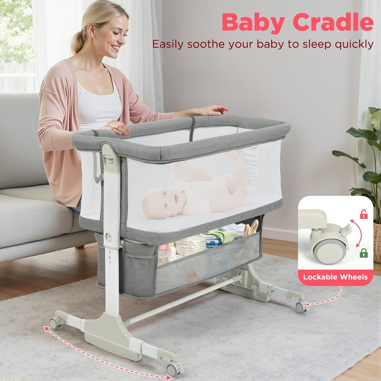 Vomeast Baby Bassinet, Bedside Sleeper, Portable Folding