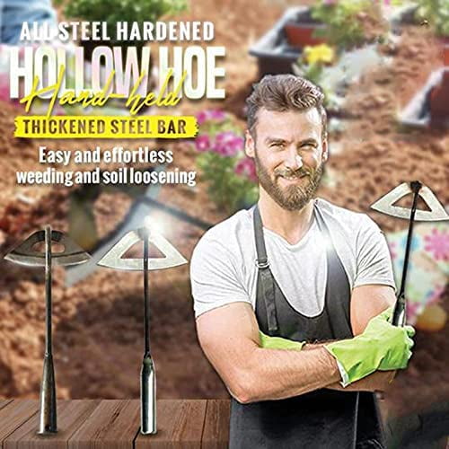 LEFUYAN All-Steel Hardened Hollow Hoe Multifunctional Weeding Shovel Practical Durable Garden Hand Tools Accessories for Backyard Weeding 