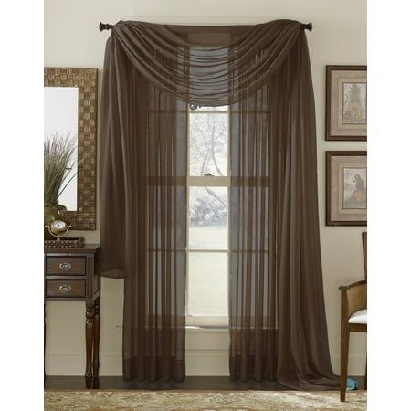Gold And Teal Shower Curtain 1PC Solid sheer Scarf Valance Topper Curtain Drape in 216