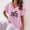 Pink, variant on Hvot&aat Womens Palm Tree Print T-Shirt Simple Summer Vacation V-Neck Short Sleeve Tops Loose Fit Comfortable Blouses