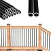thumbnail image 3 of Senmit Balustres de Terrasse en Aluminium 32 Pouces x 3/4 - Barreaux de Rambarde de Terrasse en Métal pour Intérieur Extérieur - Barreaux d'Escalier Ronds Creux pour Terrasse Véranda - Revêtement Noir Mat, Lot de 100, 3 of 4