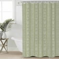 thumbnail image 4 of Shower Curtains Sets for Bathroom Decor Boho White Stripe on Sage Green Waterproof Bathroom Curtain with Hooks, Farmhouse Minimalist Style for Bathroom Decor,36x72IN, 4 of 7