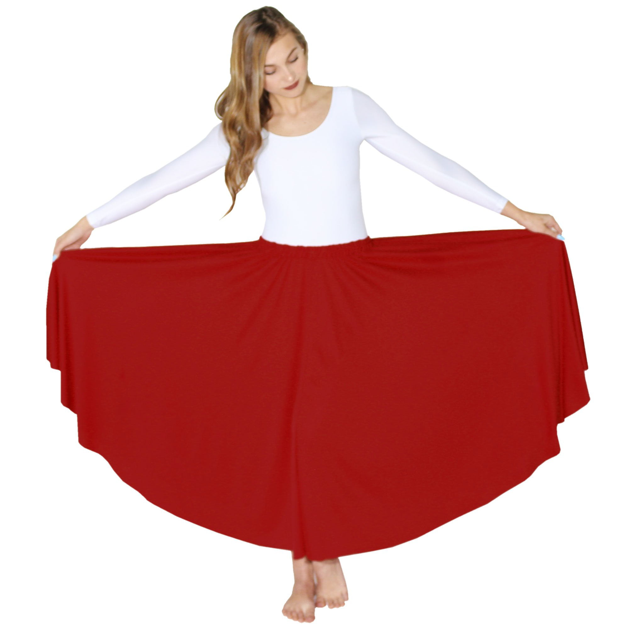 Danzcue Womens Long Full Circle Dance Skirt 