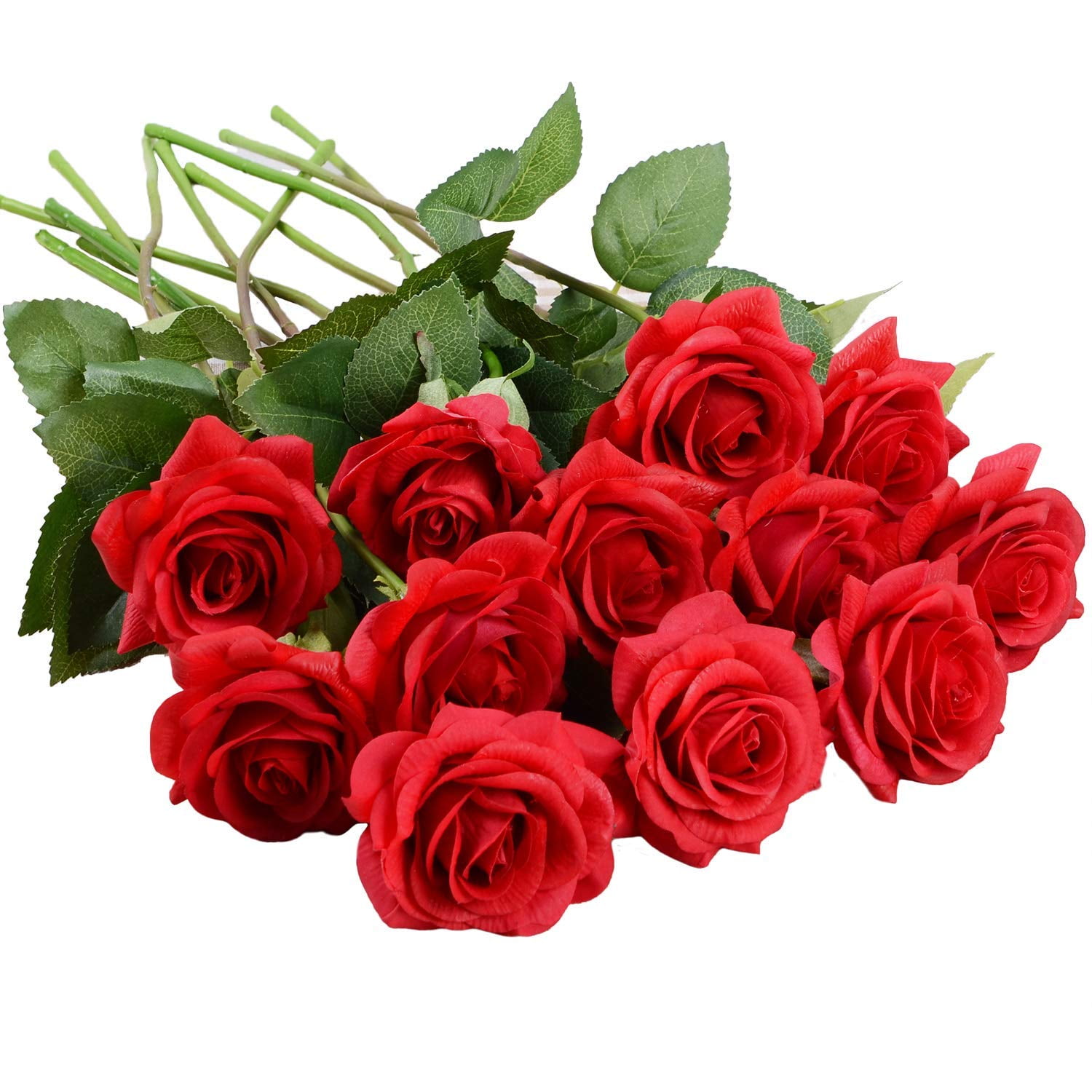 12PCs Heads Artificial Rose Flowers Small Fake Paper Bouquet Wedding Home Décor 