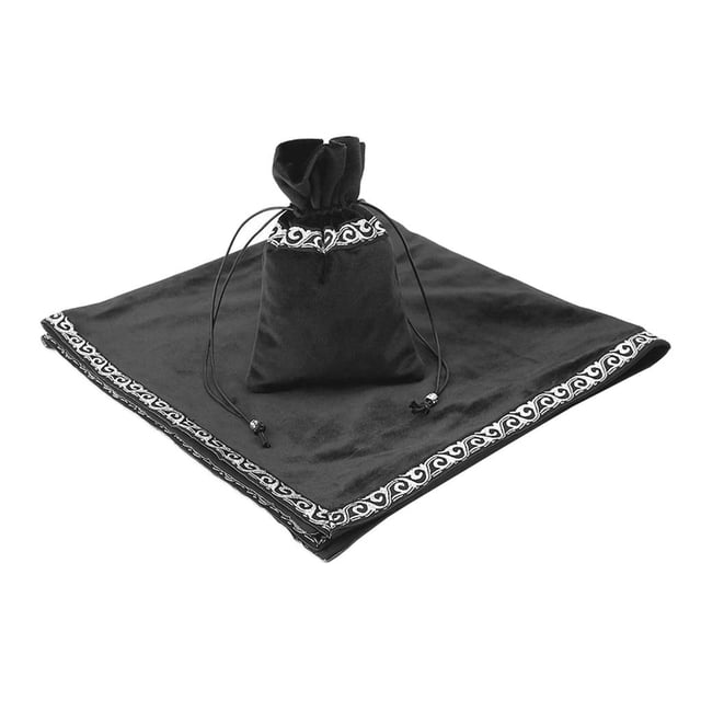 Clásico Altar Cordón Bolsa Borde Terciopelo Mantel Tapiz Negro perfke Bolsa de cartas del Tarot del Altar