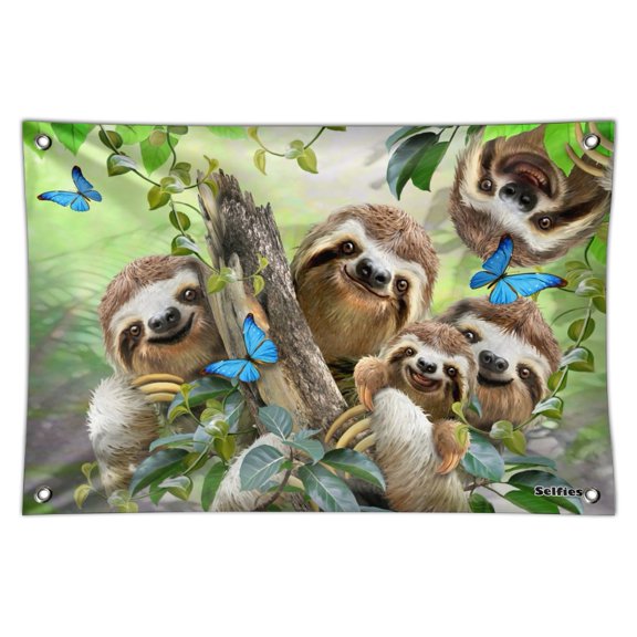 Sloth Family Selfie Home Business Office Sign