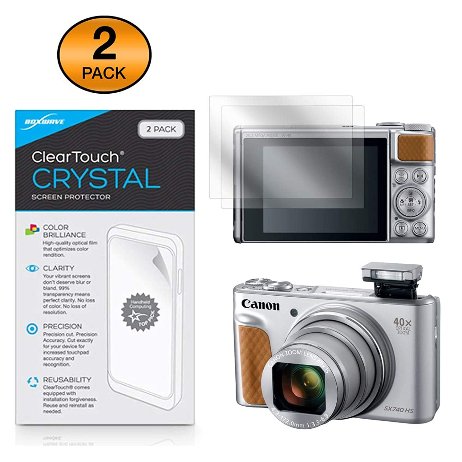 Canon Powershot SX740 HS Screen Protector, BoxWave¨ [ClearTouch Crystal