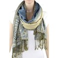 thumbnail image 4 of Silver Fever Pashmina - Jacquard Paisley Shawl - Stylish Scarf - Double Sided Wrap, 4 of 10