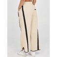 thumbnail image 4 of Women's Baggy Wide Leg Pants Casual Drawstring Elastic Waisted Contrast Color Workout Y2K Track Pants, 4 of 5