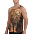 thumbnail image 2 of Zufioo Majestic Cosmic Lion Print Men's Vest, Sleeveless Quick-drying Muscle T-shirt, Suitable for Sports Fitness, Home Leisure Wear-Medium, 2 of 7