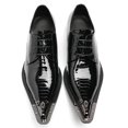 thumbnail image 4 of Santimon Men Leather Dress Shoes Crocodile Pattern Oxford Shoes Metallic Casual Shoes Black 11 US, 4 of 8