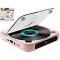 thumbnail image 7 of Sakerplus Portable Bluetooth CD Player – Hi-Fi Sound, Wireless & Wired Playback, Rechargeable Battery, Compact & Lightweight, Supports Bluetooth Headphones and AUX Output (White), 7 of 7