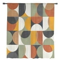 thumbnail image 2 of Orange Modern Geometric,Semi Sheer Curtains Drapes for Living Room,Bedroom,French Doors Window 72 Inches Long,Abstract Watercolor Semicircle Rod Pocket Chiffon Curtain Drapery Voile Draperies Panel, 2 of 6
