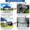 thumbnail image 4 of COBIZI 10x10 Heavy Duty Pop-up Canopy Tent for Outside, UPF 50+ Waterproof and Instant Outdoor Shelter, Outdoor Canopy for Beach,Party,Camping with Stakes and Carrying Bag,Dark Blue(Frame Thickened), 4 of 13
