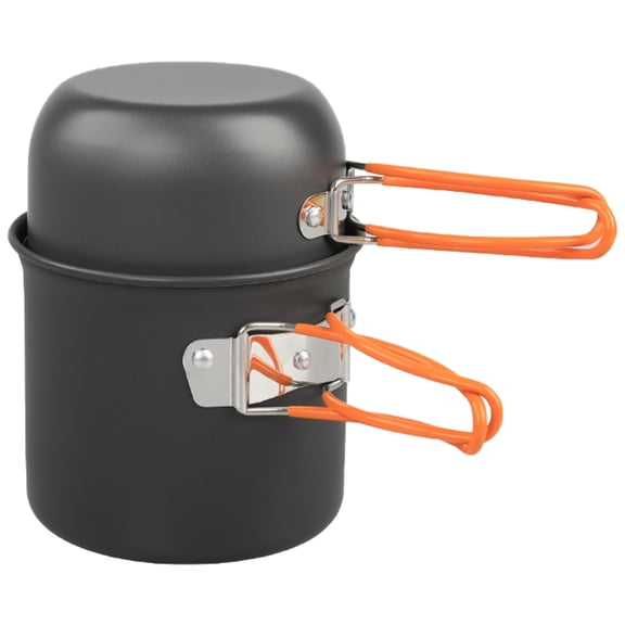 Portable Camping Cooking Utensils with Folding Handle Outdoor Tableware Pots Backpacking Pots and Pans Easy to Use