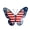 Blue, variant on Rustic Metal Hanging American Flag Butterfly Wall Door Yard Signs 5th of July White Blue Red Indoor Outdoor Decorations