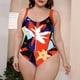 thumbnail image 3 of Gibobby Traje de baño sexy de una pieza Nuevo traje de baño de talla grande colorido con estampado de leopardo ondulado de flores al para mujer(Rojo,XL), 3 of 5