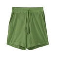 thumbnail image 4 of CaComMARK PI Cotton Linen Shorts for Men Casual Beach Shorts Fashion Solid Color Elastic Rope Waist Casual Fitness Sports Shorts Army Green 12(XXL), 4 of 6