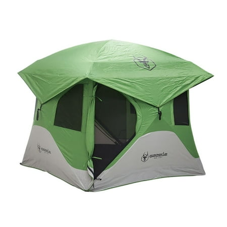 Gazelle Tents T3 6' Heavy Duty Pop Up Hub 3 Person Outdoor Camping Tent, Green