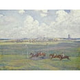 thumbnail image 2 of Van Rysselberghe, Theo 32x25 White Modern Wood Framed Museum Art Print Titled - The Racecourse at Boulogne-Sur-Mer, 2 of 4