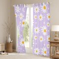 thumbnail image 3 of Homewish Groovy Flower Floral Curtains Pack of 2 (42x84 Each), Dreamy Purple Cartoon Curtains Blackout, Princess Style Bedroom Curtains, Curtains and Drapes Bedroom Decor, 3 of 6