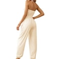 thumbnail image 3 of Summer Womens Off Shoulder Loose Casual Onesie Jumpsuits Backless Long Pants Baggy Rompers with Pockets, 3 of 5