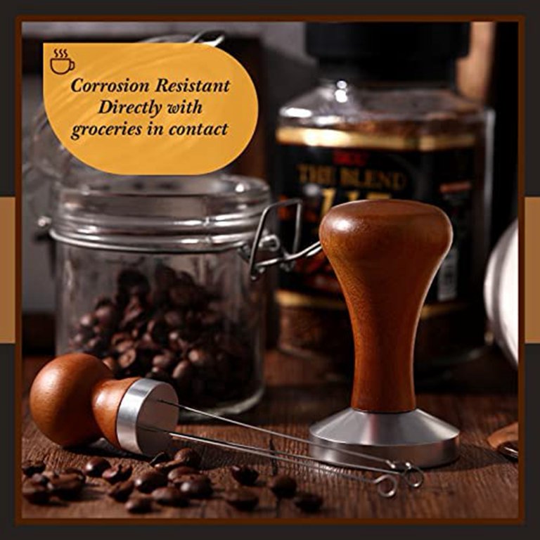 2pieces Coffee Tamper Set, 51mm Espresso Tamper, Espresso Coffee Stirrer,  Tool Espresso Stirrer Tam