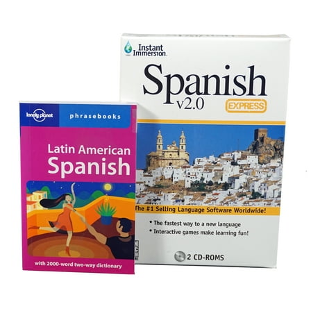Language Learning Spanish Express Software on 2 CDRoms & 2000 word two-wayDictionary - The fastest and simple way to learn Spanish