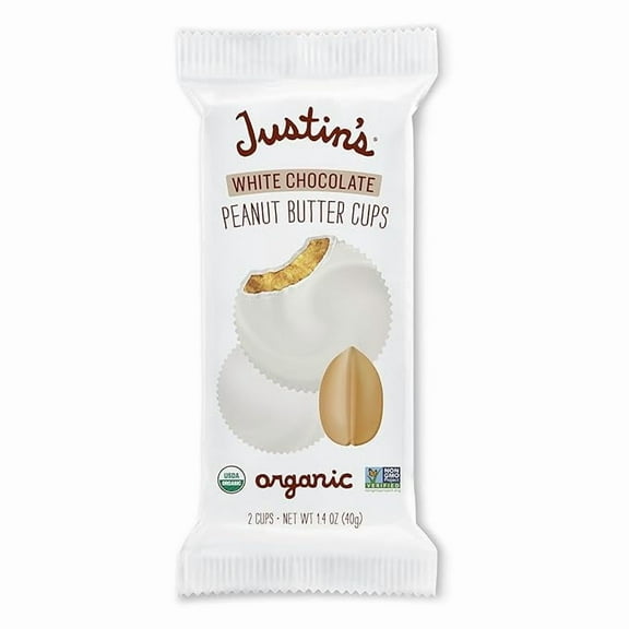 Justin's Nut Butter Organic Peanut Cups, White Chocolate 1.4 oz ( Pack of 2 )