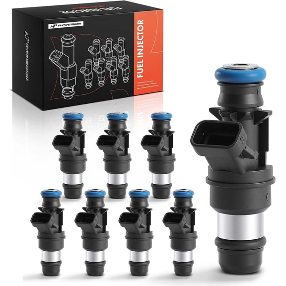 A-Premium 8 Pcs 4 Holes Fuel Injectors Compatible with Chevrolet Silverado 1500 & GMC Sierra 1500, 1999 2000, 4.8L 5.3L, Replace# 17113582