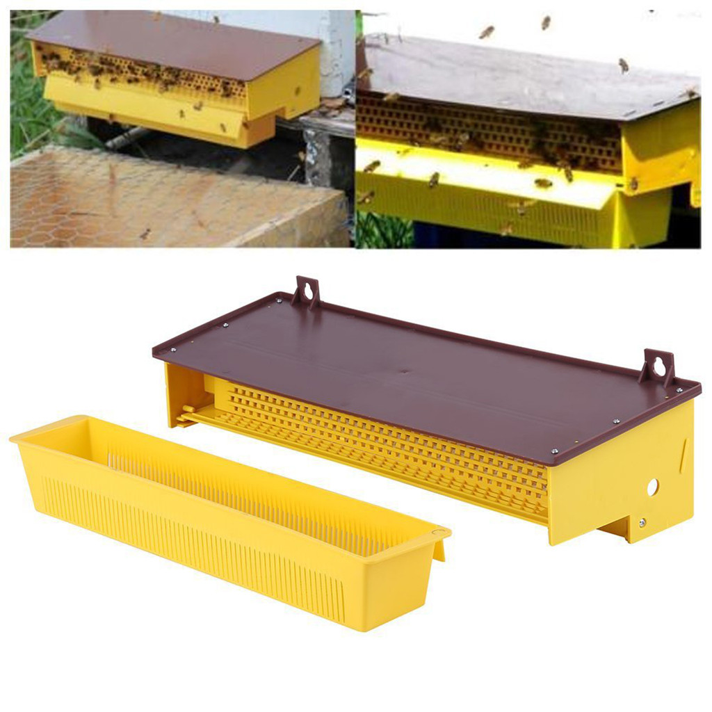 Dengmore Beekeeping Plastic Pollen Trap Yellow with Removable Ventilated Pollen Tray