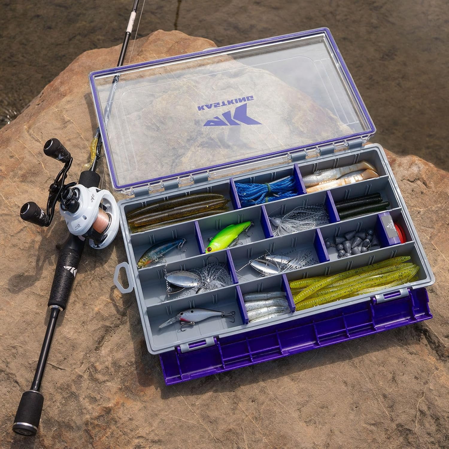 KastKing Waterproof Tackle Box,3700 Tackle Trays, Fishing -HyperSeal