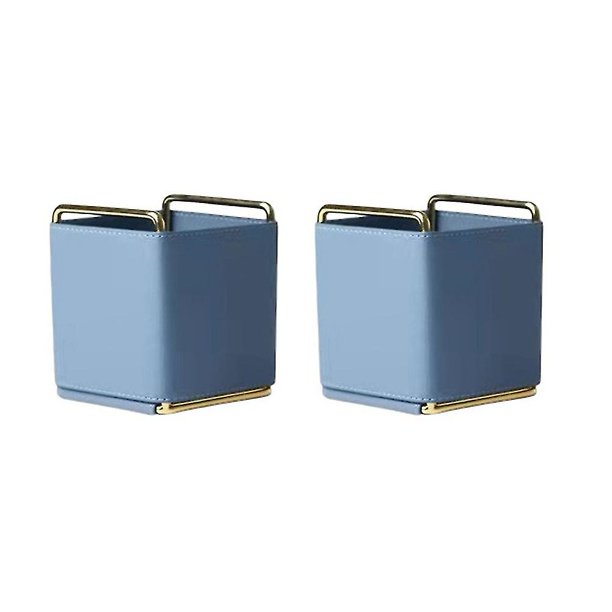Caja de almacenamiento de cosméticos Simple de cuero Pu, tocador para mujer, caja de almacenamiento de escritorio, Orn de hierro para el hogar
