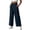 Navy, variant on Women's Solid Color Loose Casual Long Pants With Pockets And Elastic Waist