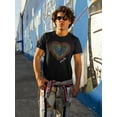 thumbnail image 3 of Old Glory Mens Pride Love Rainbow Gemstone Heart Short Sleeve Graphic T Shirt, 3 of 6
