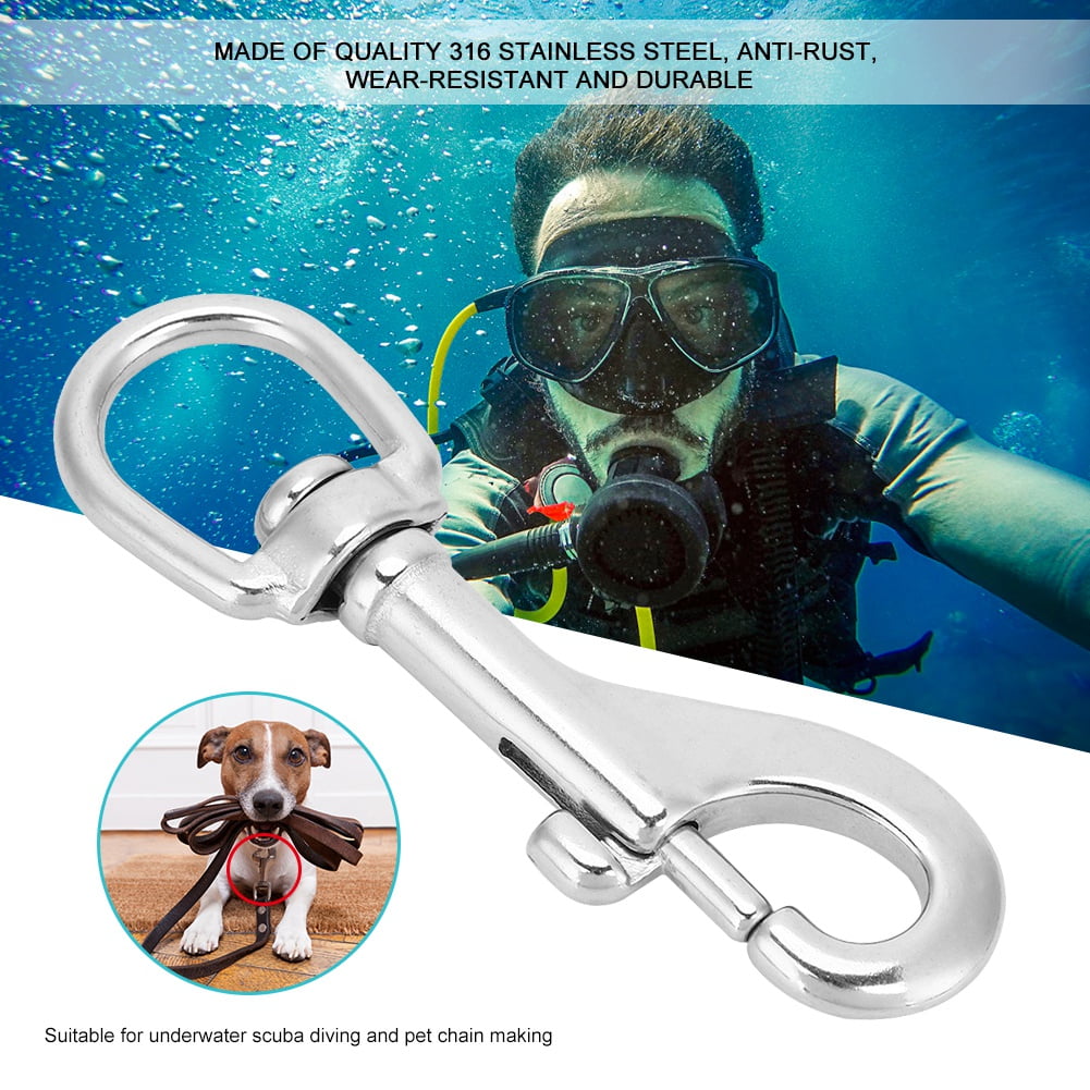 Details about   316 Stainless Steel Hook Eye Clasp Snap Hook for Straps Bags Diving 65mm 