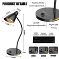thumbnail image 7 of LED Desk Lamp with USB Charging Port, Dimmable Eye-Care Reading Light with 5 Color Modes & Night Light, Flexible Gooseneck Table Lamp for Home Office Dorm Study, 7 of 7