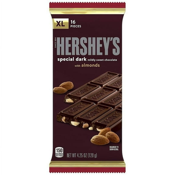 Hershey's Special Dark Mildly Sweet Chocolate with Almonds Candy 4.25 oz