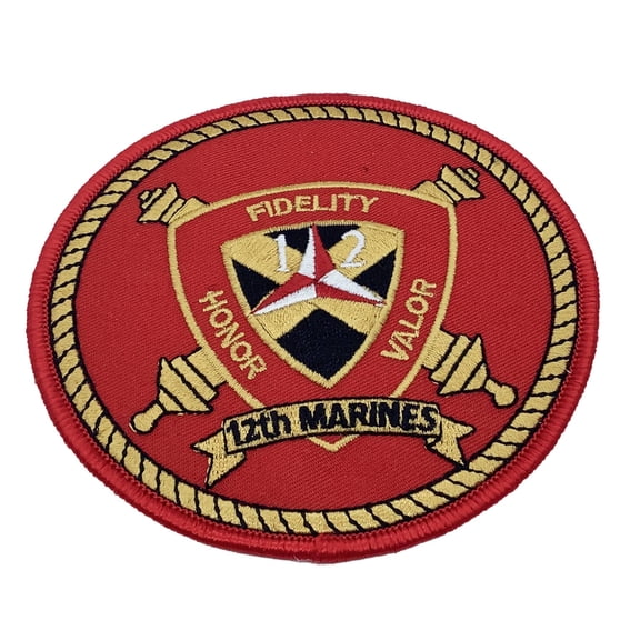 12th Marines Patch –Plastic Backing