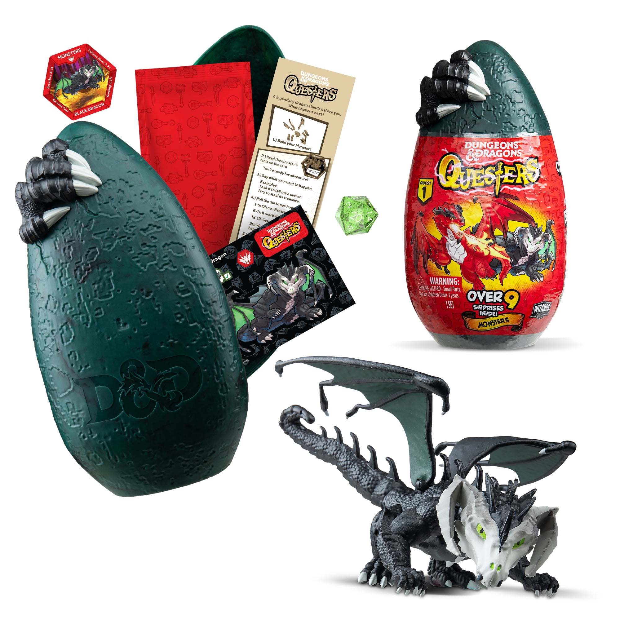 Dungeons & Dragons Questers Black Dragon with Dark Ooze Compound Toy for Ages 4 and Up