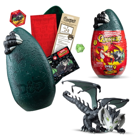 Dungeons & Dragons Questers Black Dragon with Dark Ooze Compound Toy for Ages 4 and Up