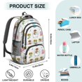 thumbnail image 5 of Highland Cow and Bathtub Print Backpack for School, Cute School Bag with Adjustable Shoulder Straps and Padded Back, 16.9"x12.6"x5.9", 5 of 5