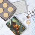 thumbnail image 5 of Two Pieces Of Square Heat Insulation Pad Oven Mitts 7x9.8 Inch Oven Microwave Kitchen Cooking Baking Forest Bear, 5 of 7